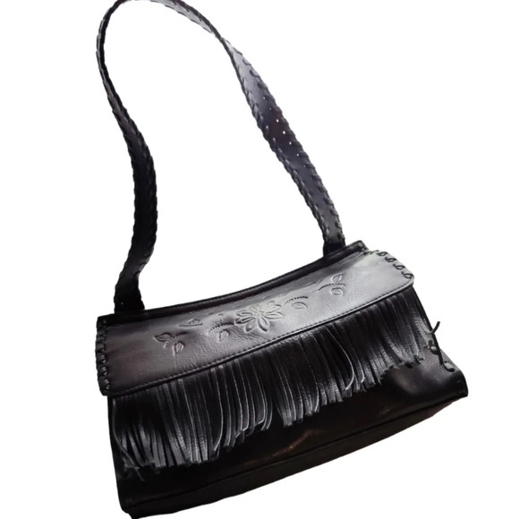 Fringe Embossed Leather Fossil Bag EUC ❤️ - Picture 1 of 16